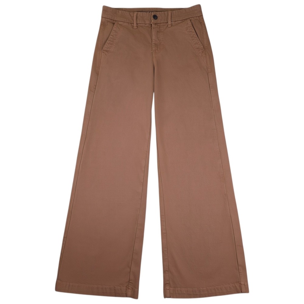 American Eagle Skater Trousers Womens 4 Tan Brown Wide Leg Stretch Chino Pants
